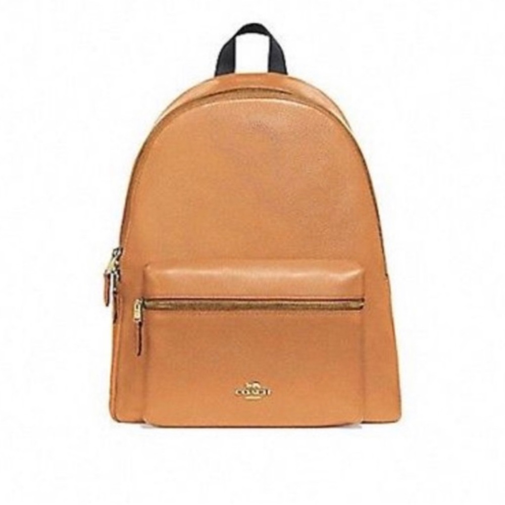 Coach Leather Camel Book Bag.